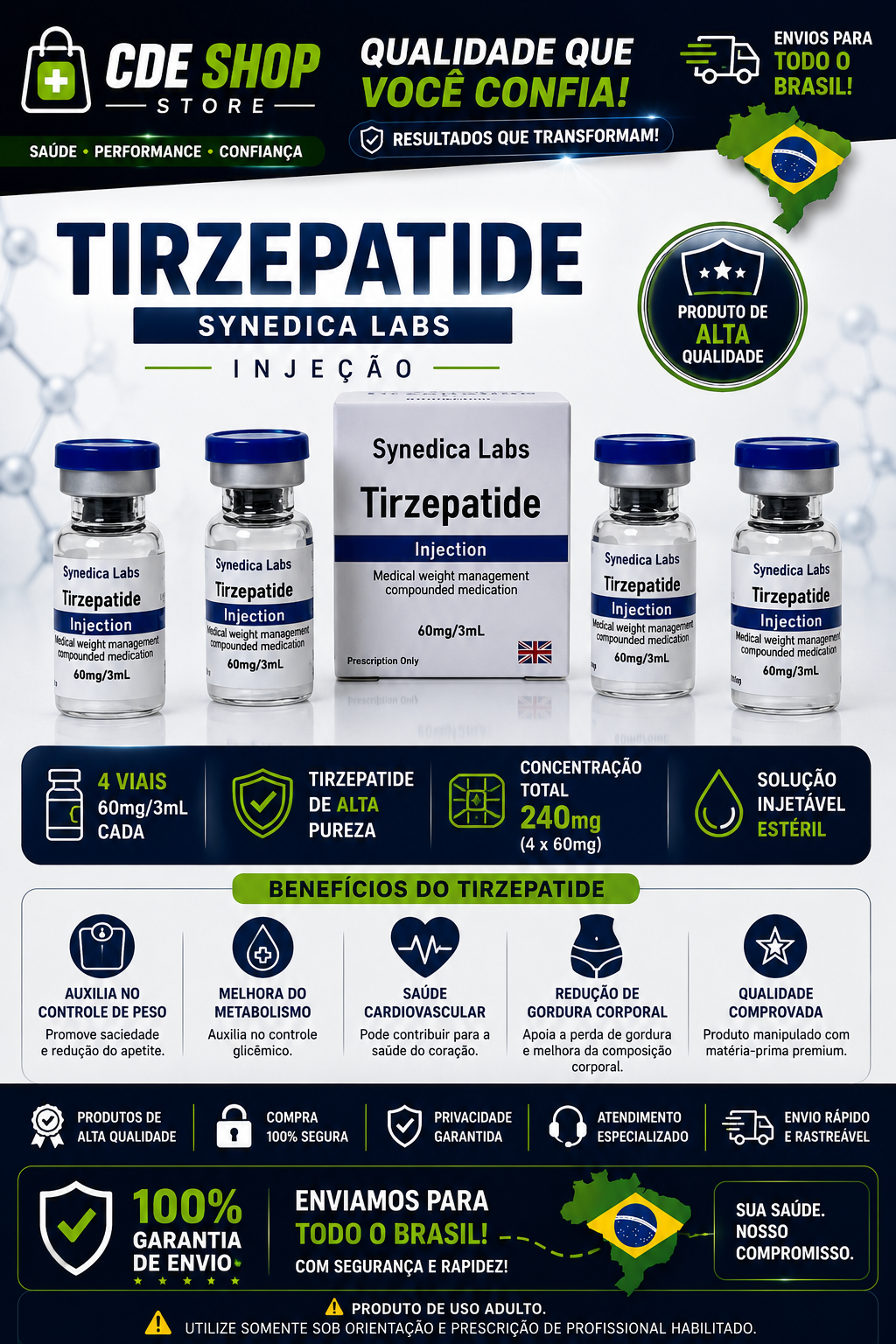 TIRZE SYNEDICA 4 AMPOLAS DE 60mg (240mg)
