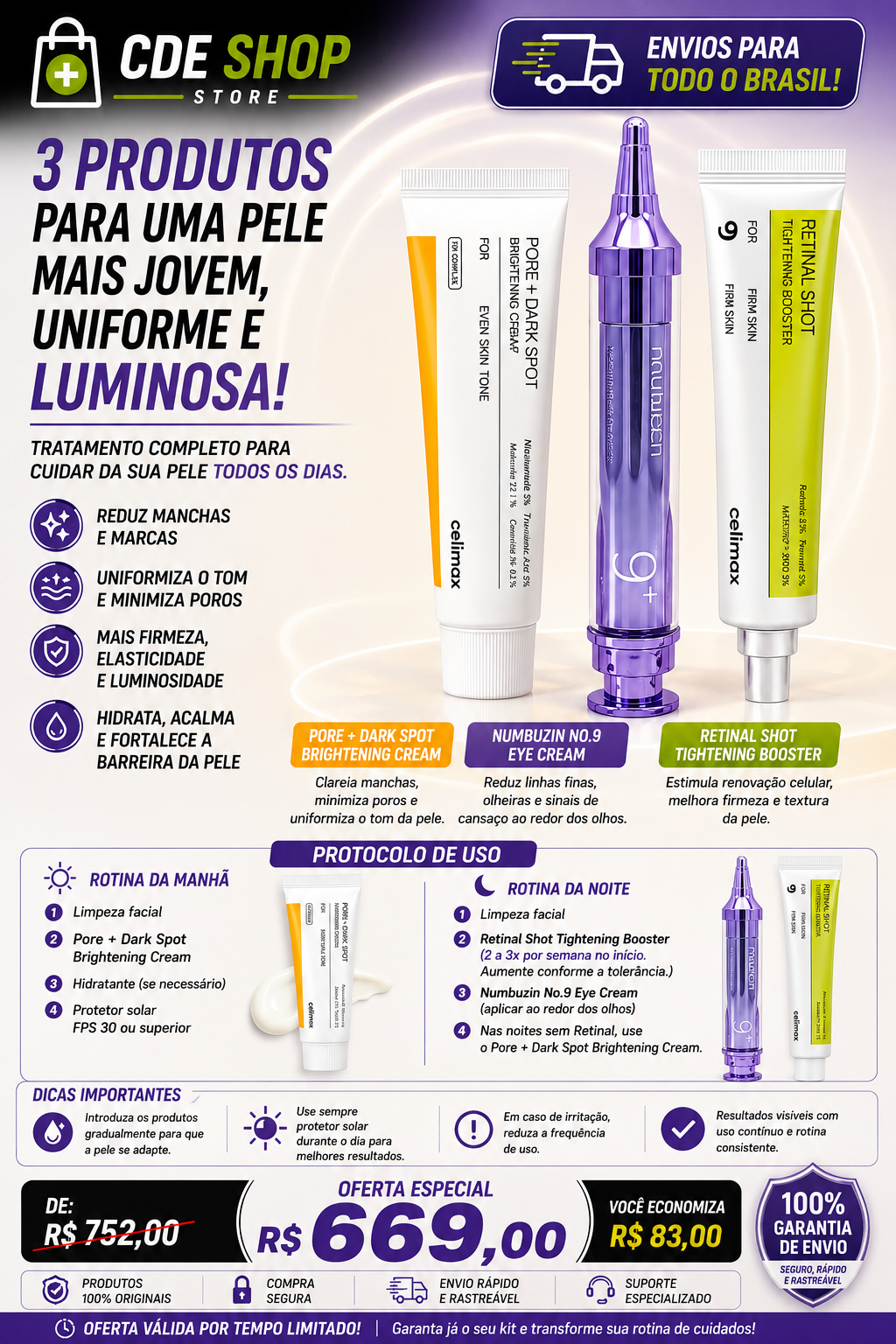 KIT COMPLETO PARA UMA ROTINA DE SKINCARE