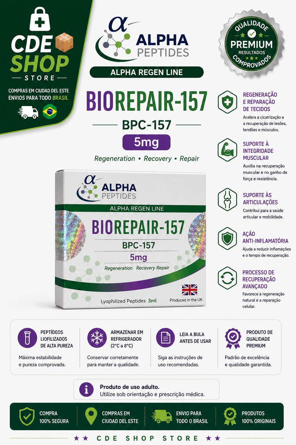 ALPHA BIOREPAIR-157 / BPC-157 5MG