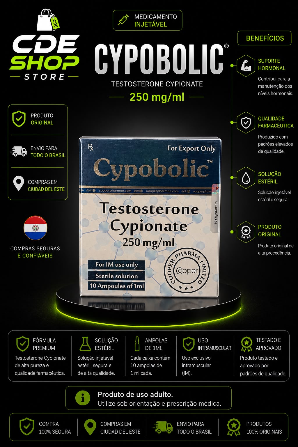CYPOBOLIC COOPER PHARMA 250MG/1ML X 10