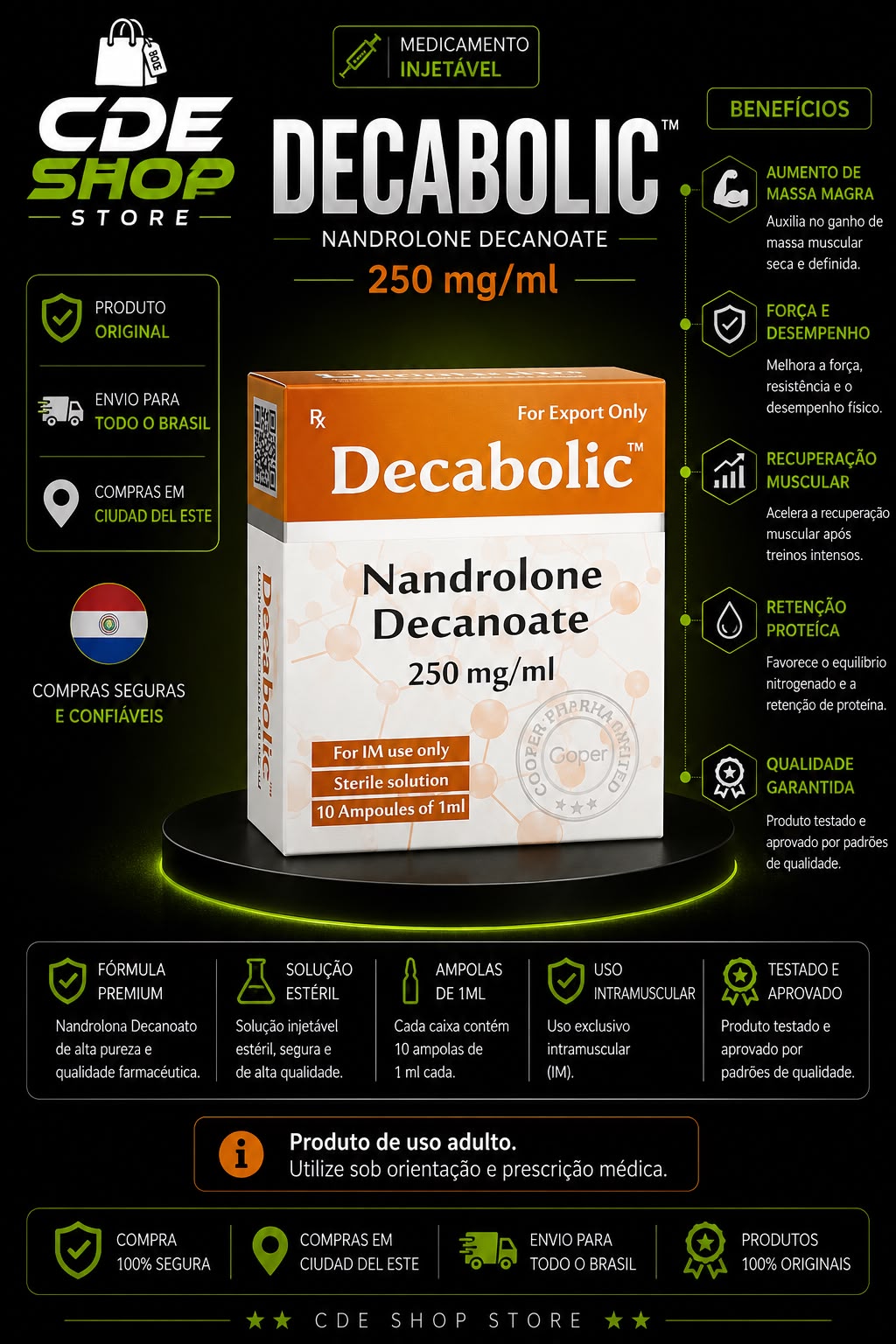 DECABOLIC COOPER PHARMA 250MG/1ML 10