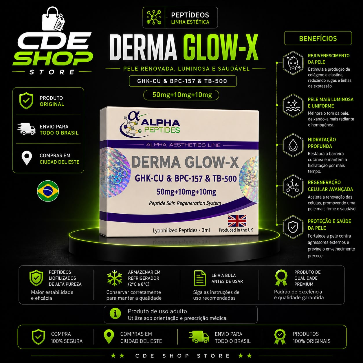 ALPHA DERMA GLOW-X (GHK-CU+BPC15+TB500)70MG