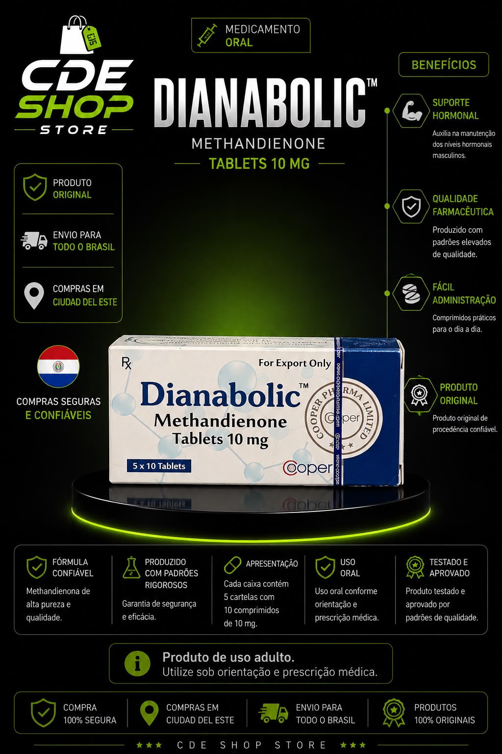 DIANABOLIC COOPER PHARMA 10MG (50COMP)