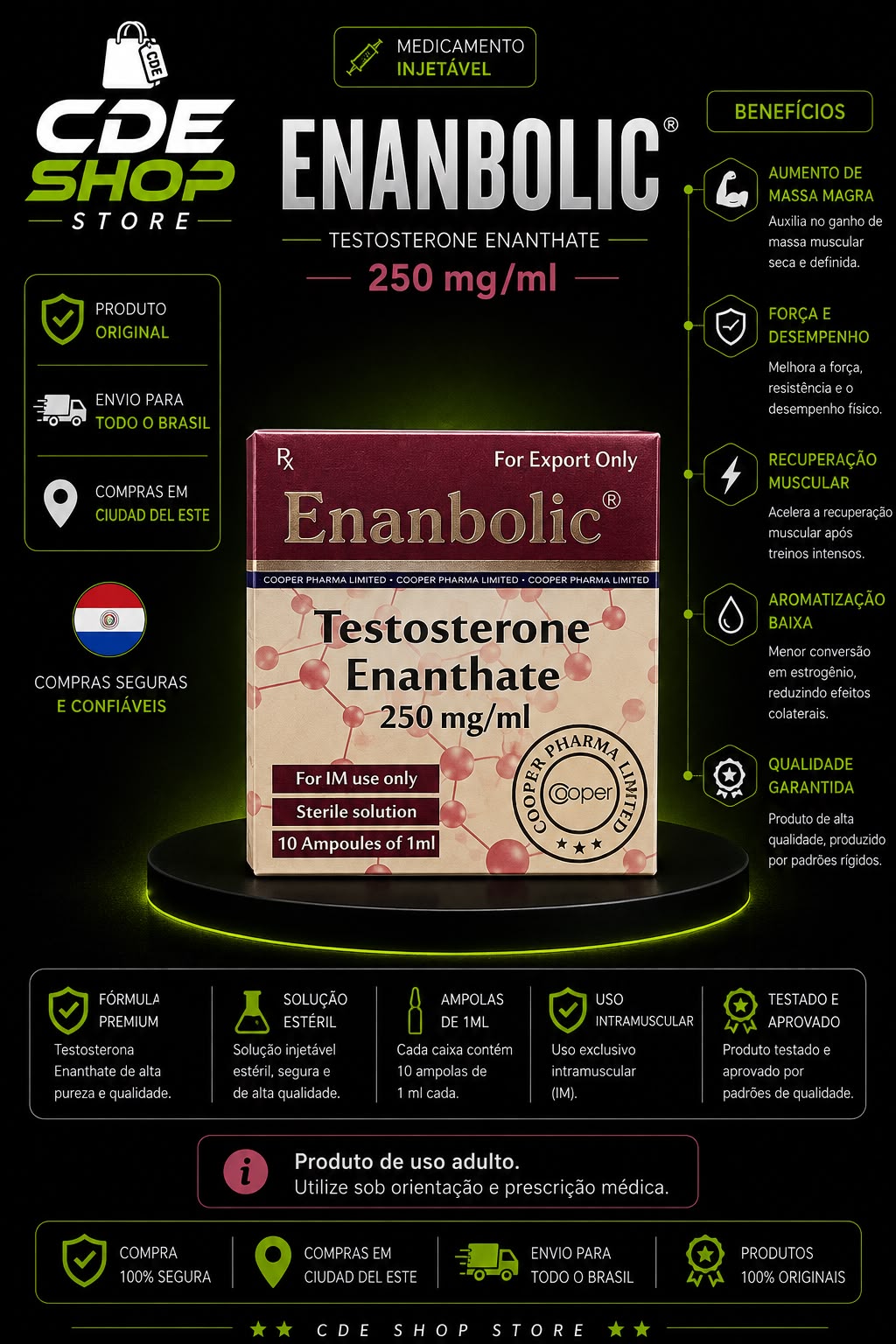 ENANDOLIC COOPER PHARMA 250MG/1ML X 10