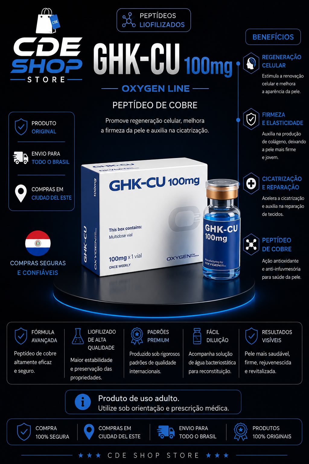 GHK-CU 100MG OXYGEN  (LIQUIDO)