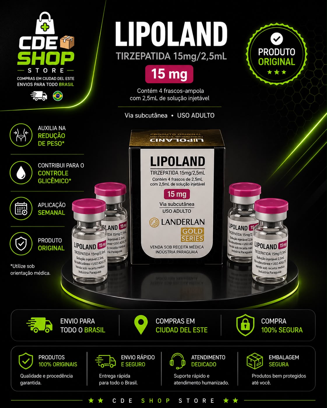 LIPOLAND 15 MG 4 AMPOLAS (60MG)