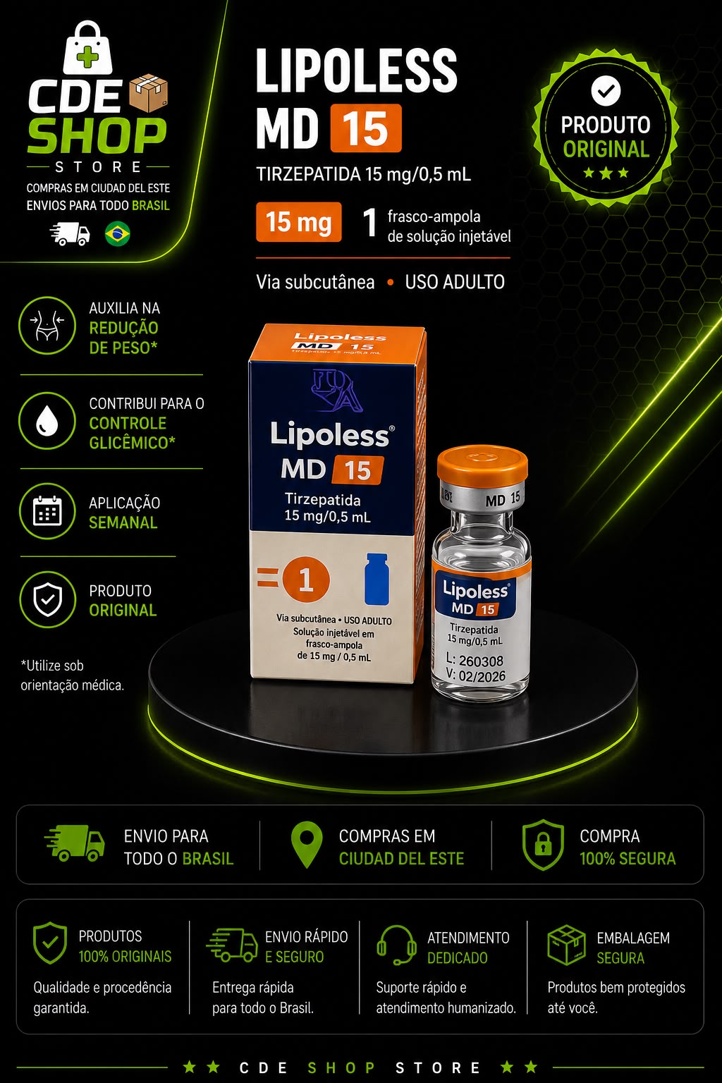 LIPOLESS 15MG MD 1 AMPOLA (60MG)