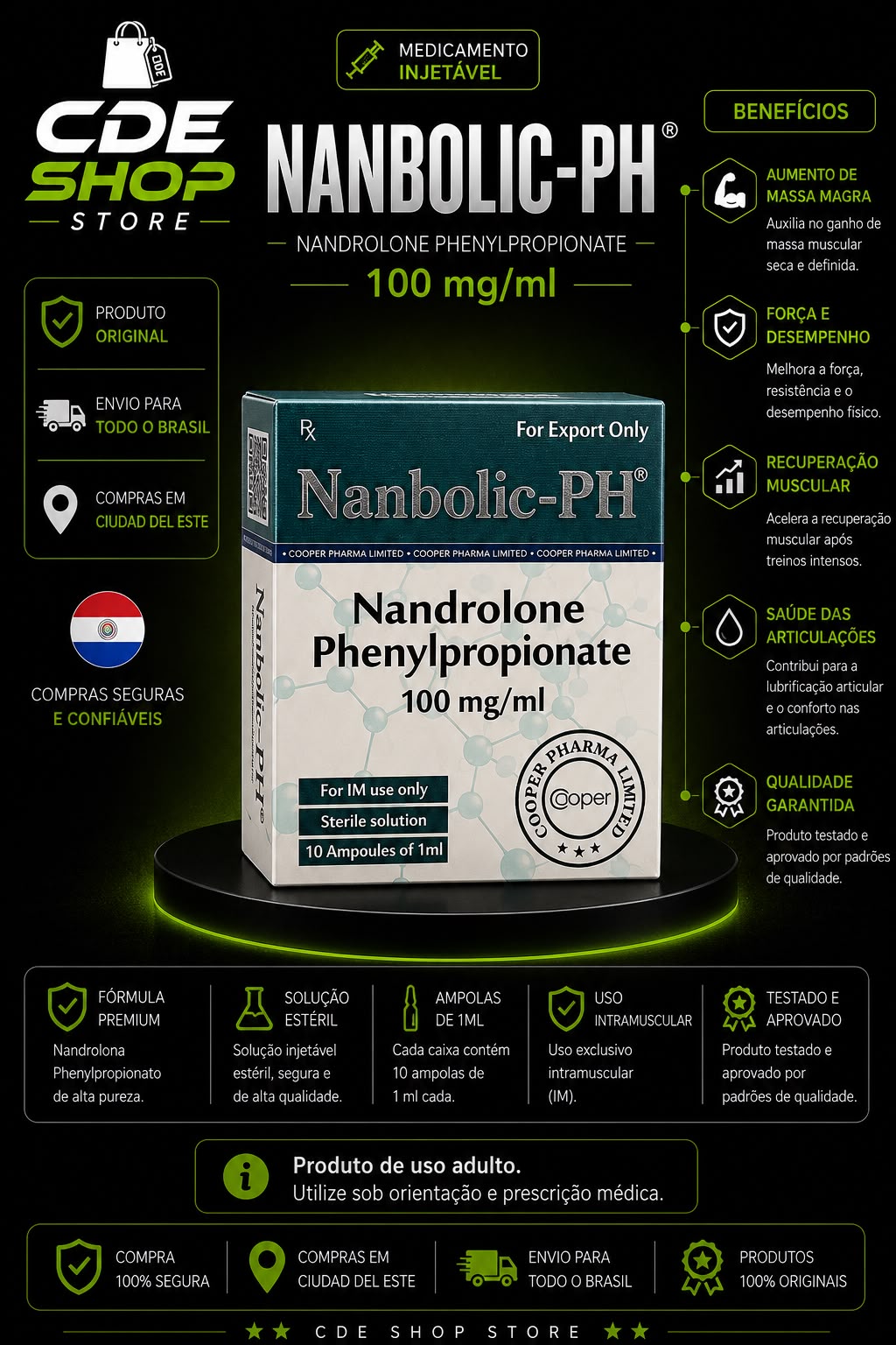 NANBOLIC COOPER PHARMA 100MG/1ML X 10