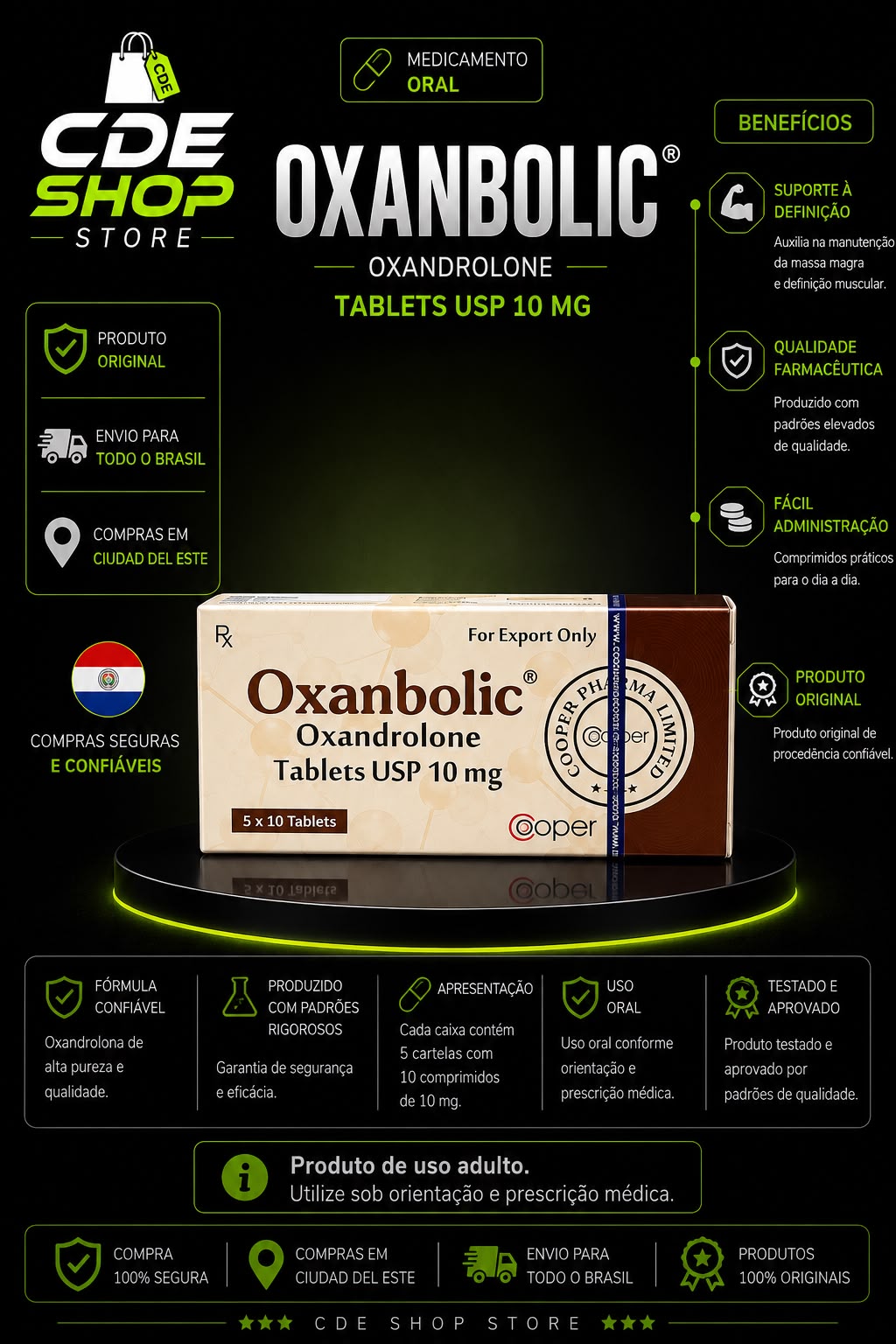 OXANBOLIC COOPER PHARMA 1OMG (50COMP)