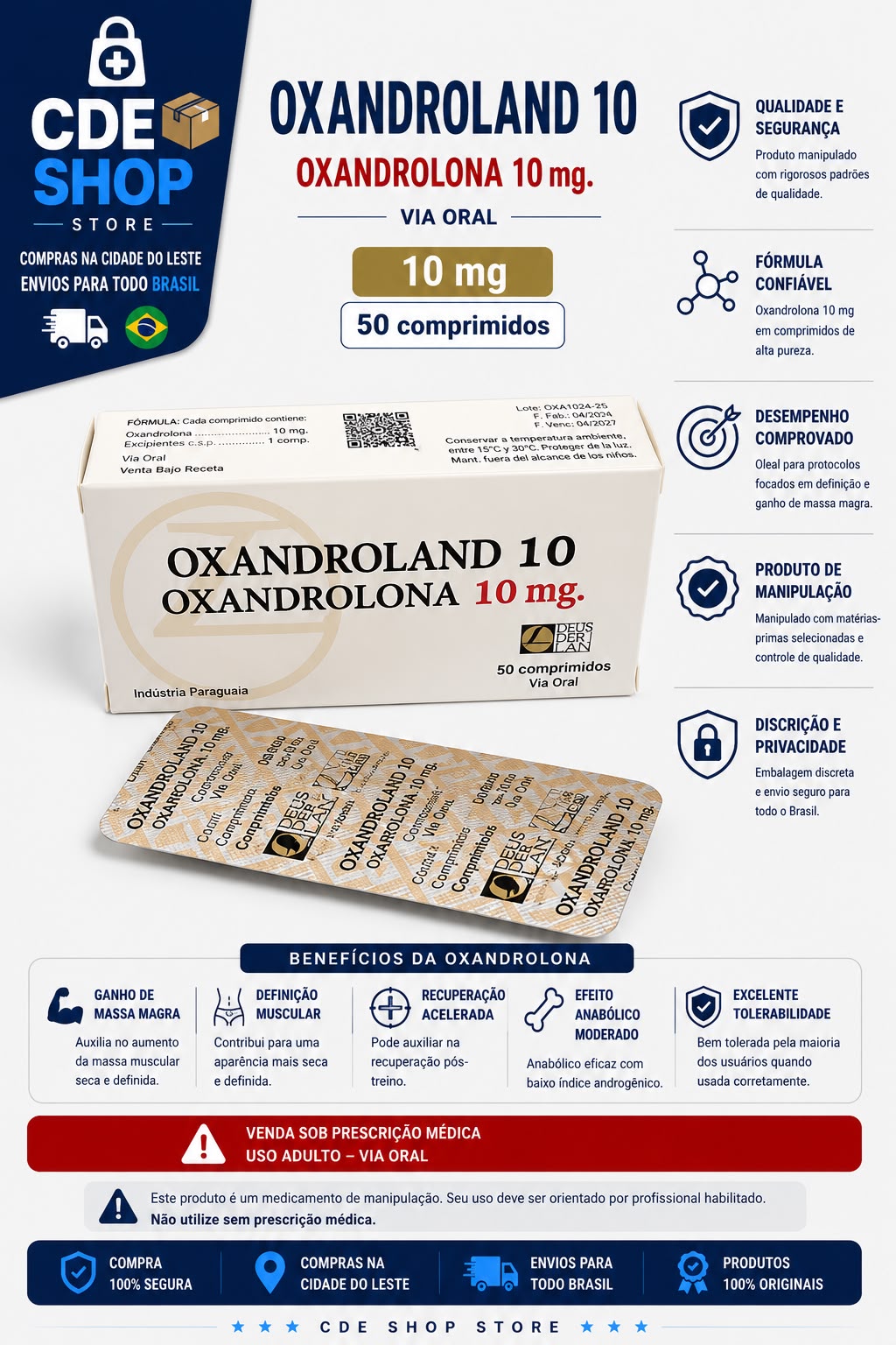 OXANDROLONA LANDERLAND 10MG (50COMP)