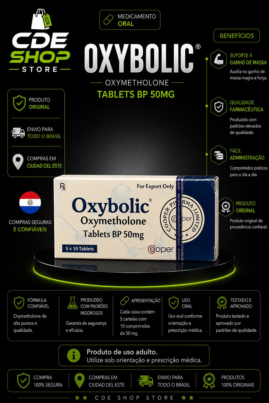OXYBOLIC COOPER PHARMA 50MG (50COMP)