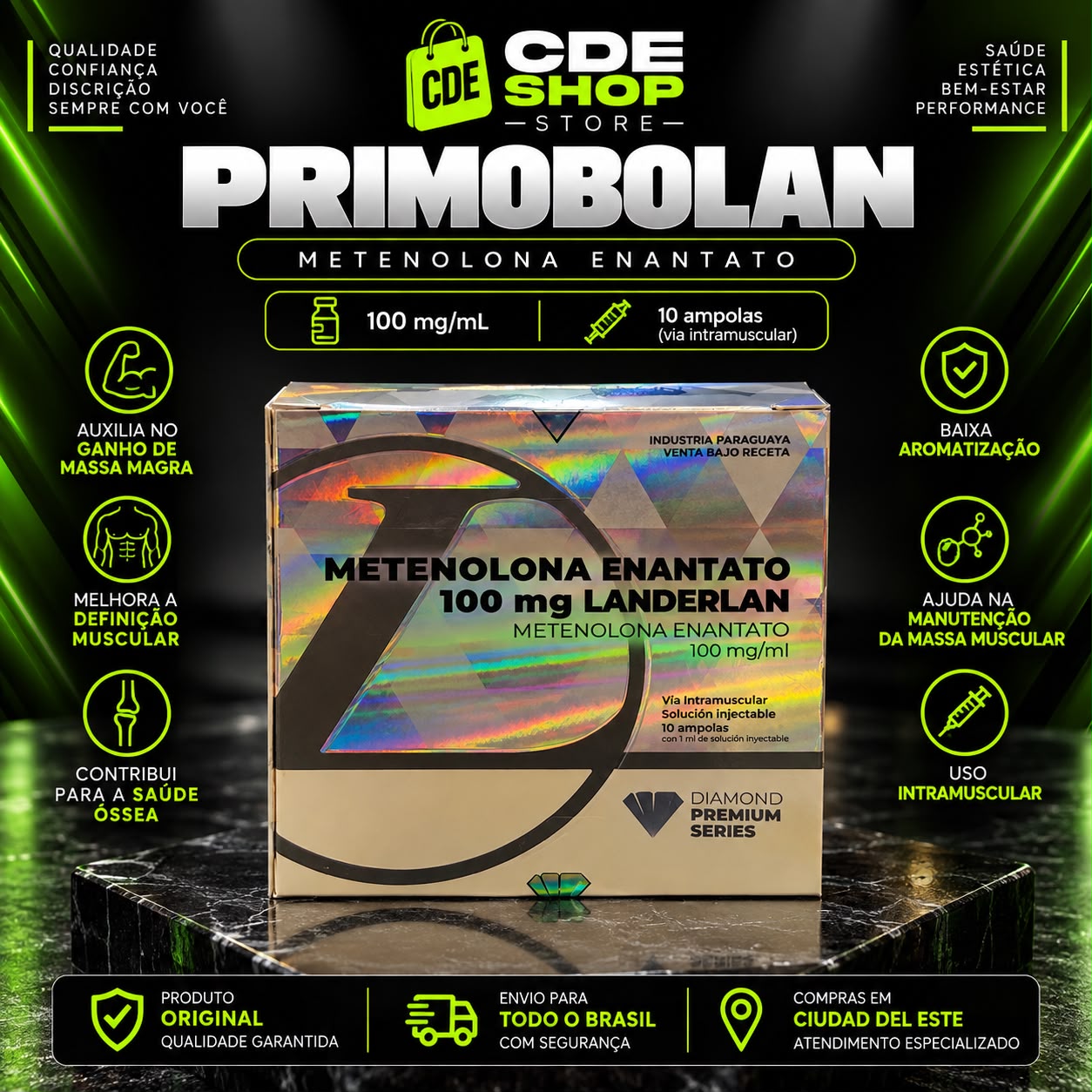 (PRIMOBOLAN) METENOLONA ENANTATO 100MG LANDERLAN DIAMOND