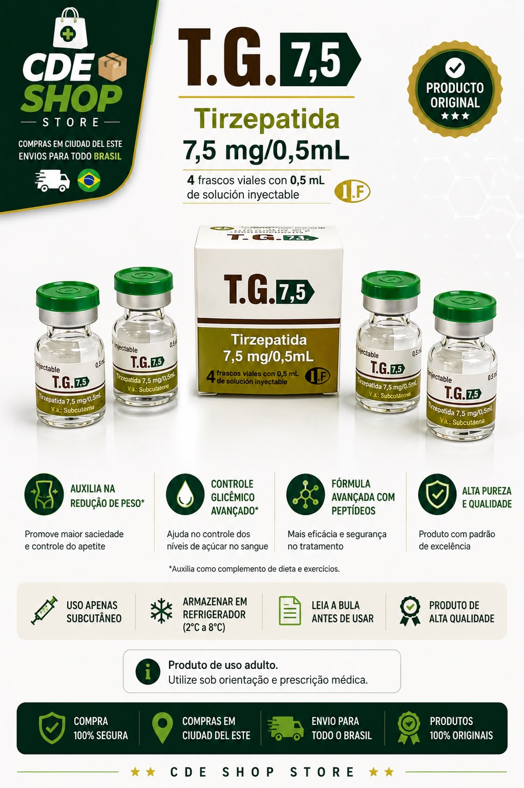 TG 7,5Mg 4 AMPOLAS (30MG)