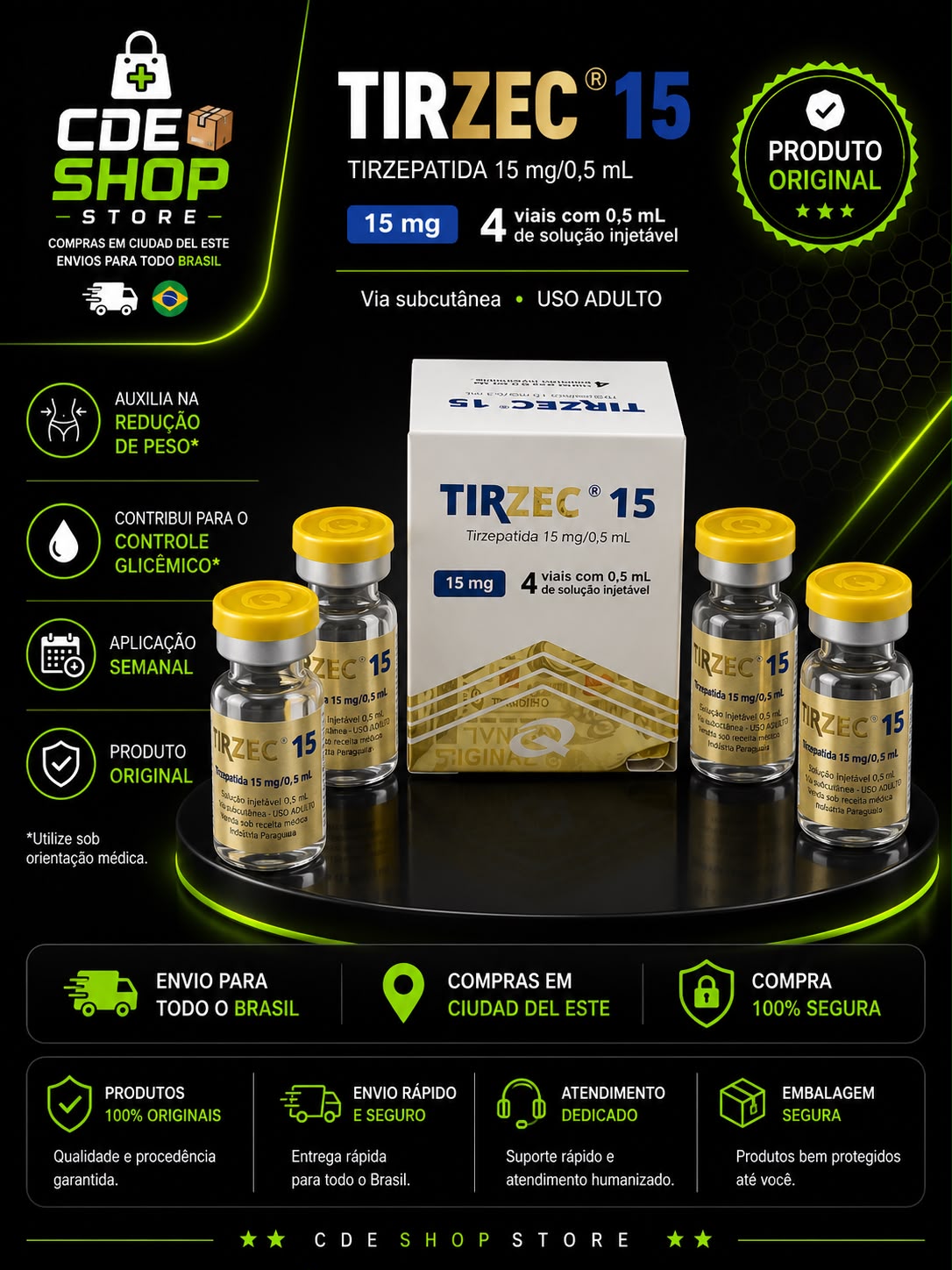 TIRZEC 15MG 4 AMPOLAS (60MG)