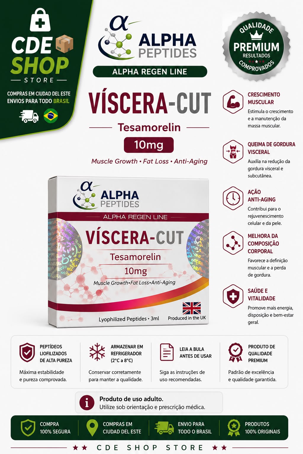 ALPHA VISCERA-CUT TESAMORELIN 10MG