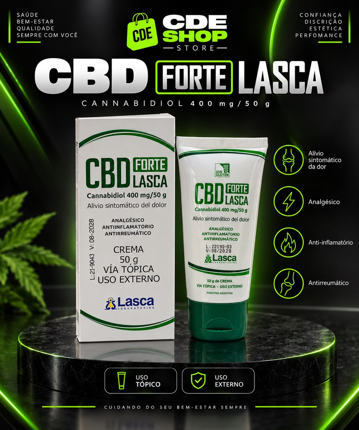 CBD Forte Lasca 400MG (CREMA)