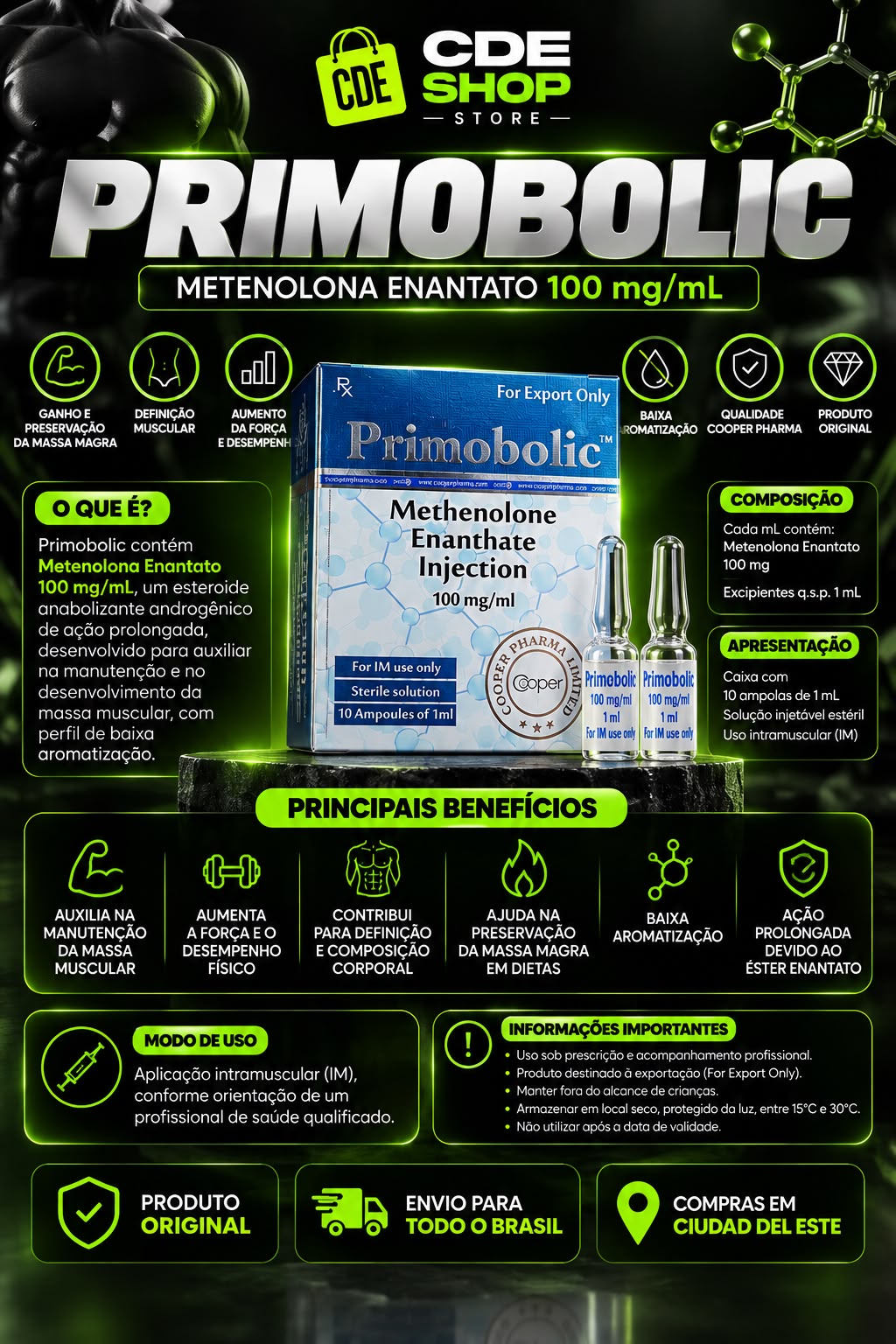 Primobolic — Metenolona Enantato 100 mg