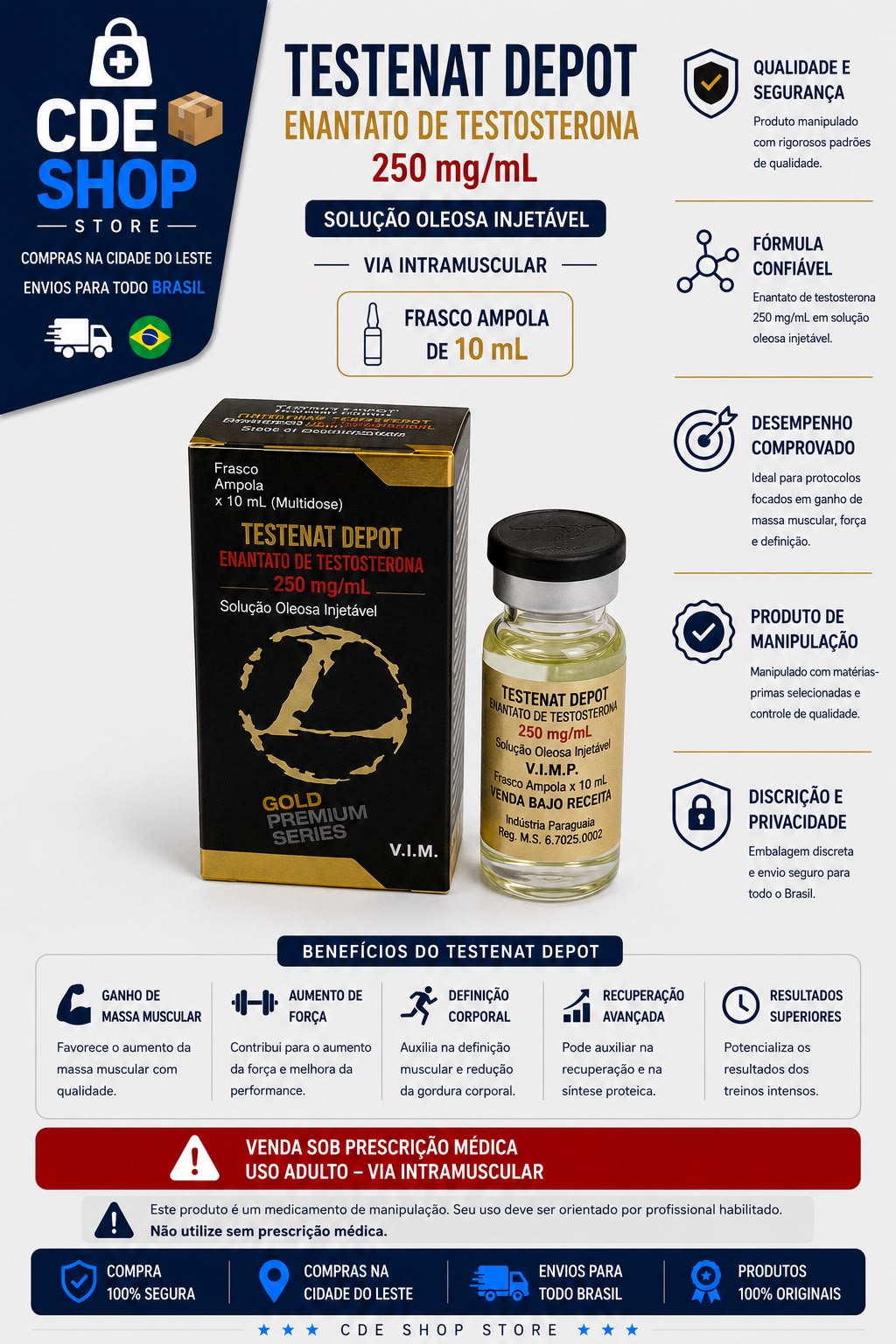 TESTENAT DEPOT LANDER LANDER GOLD 10ml (200mg)